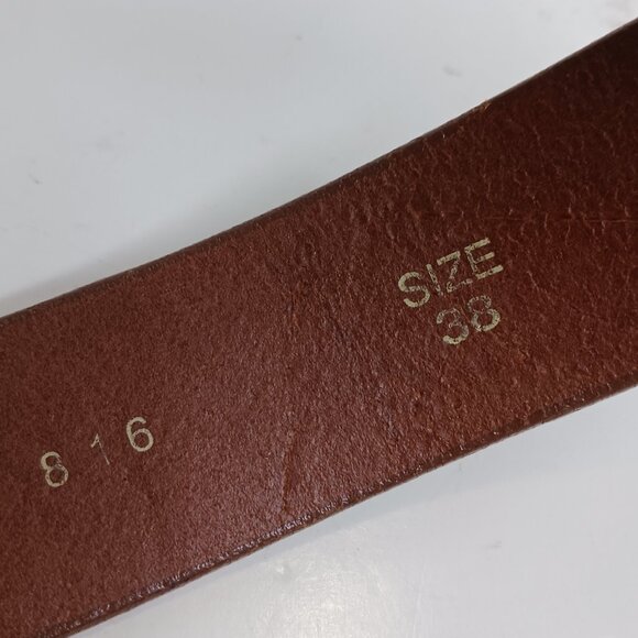 Vintage Milos Brown Leather Men's Belt size 38 Made in Italy - Picture 5 of 8